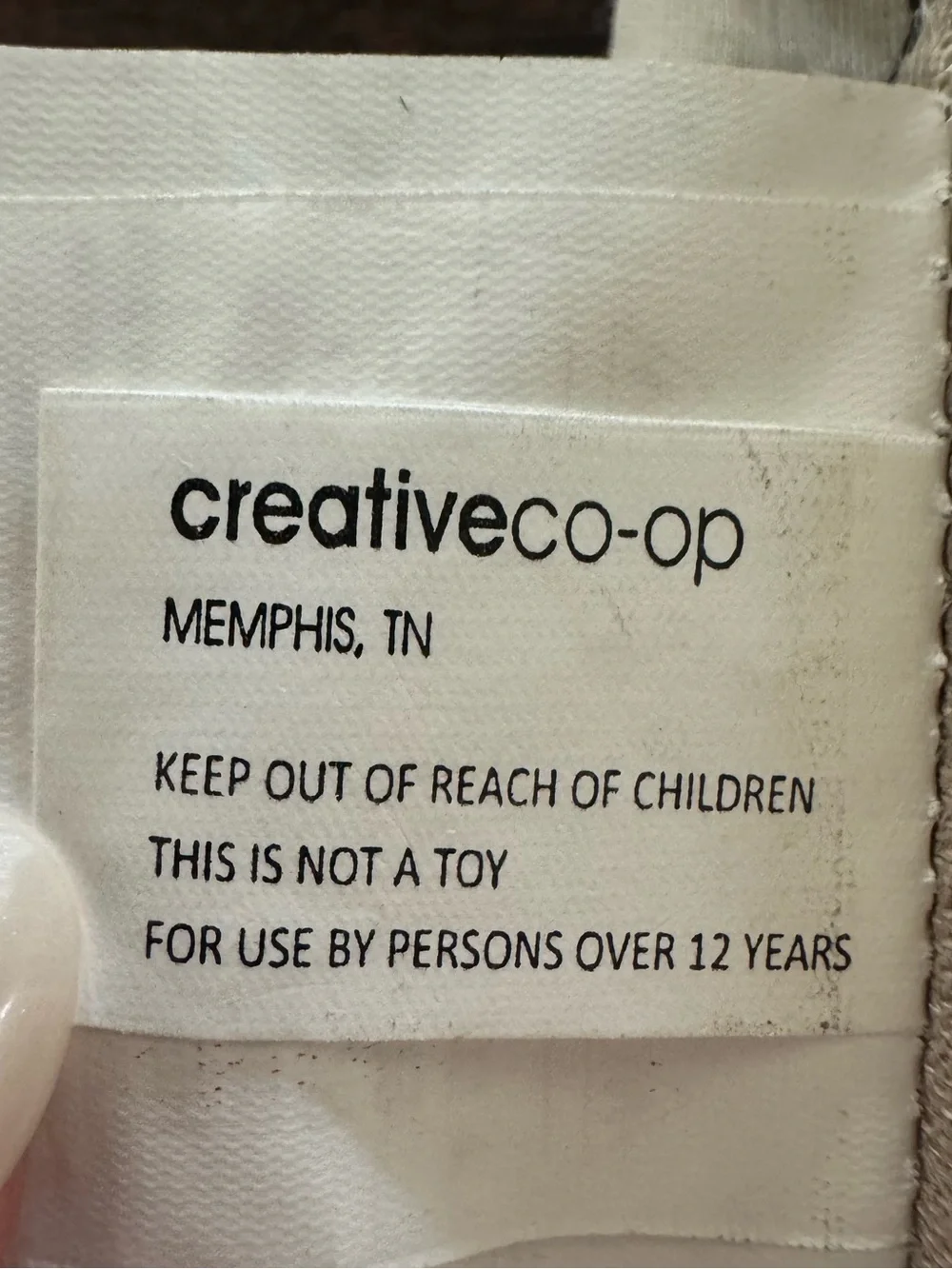 Creative Co-op Beige Bear Linen Weighted Heated Eye Mask